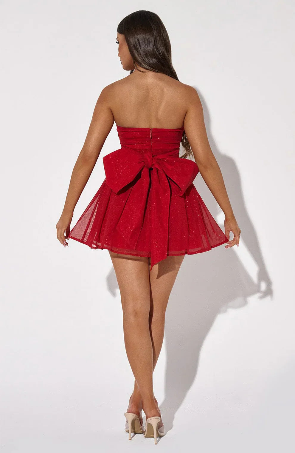 BÉLLEBOUTIQUE Bow Back Mini Dress
