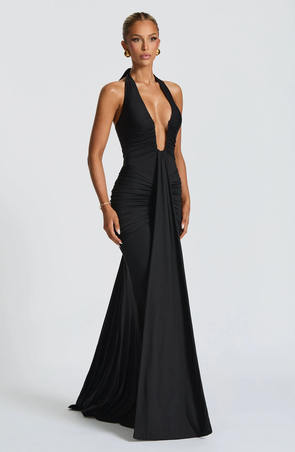 BÉLLEBOUTIQUE Draped Jersey Maxi Dress