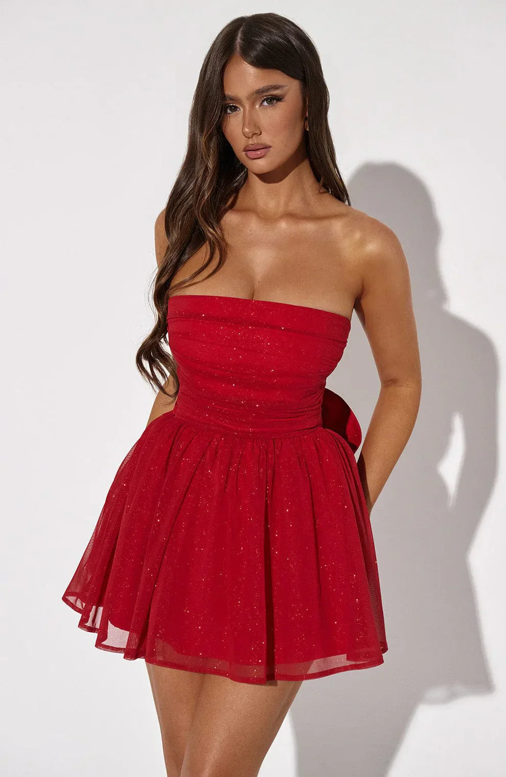 BÉLLEBOUTIQUE Bow Back Mini Dress