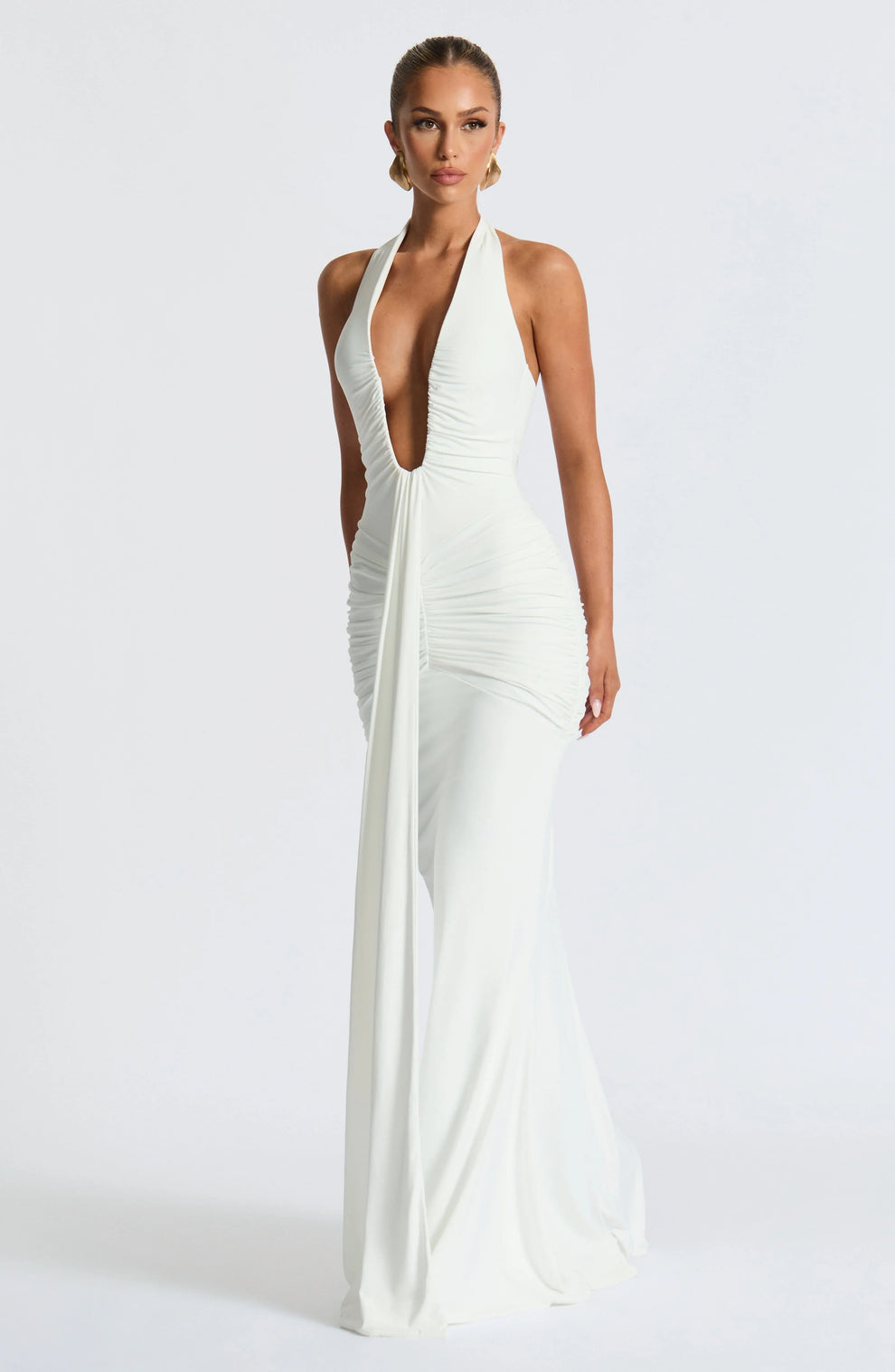 BÉLLEBOUTIQUE Draped Jersey Maxi Dress