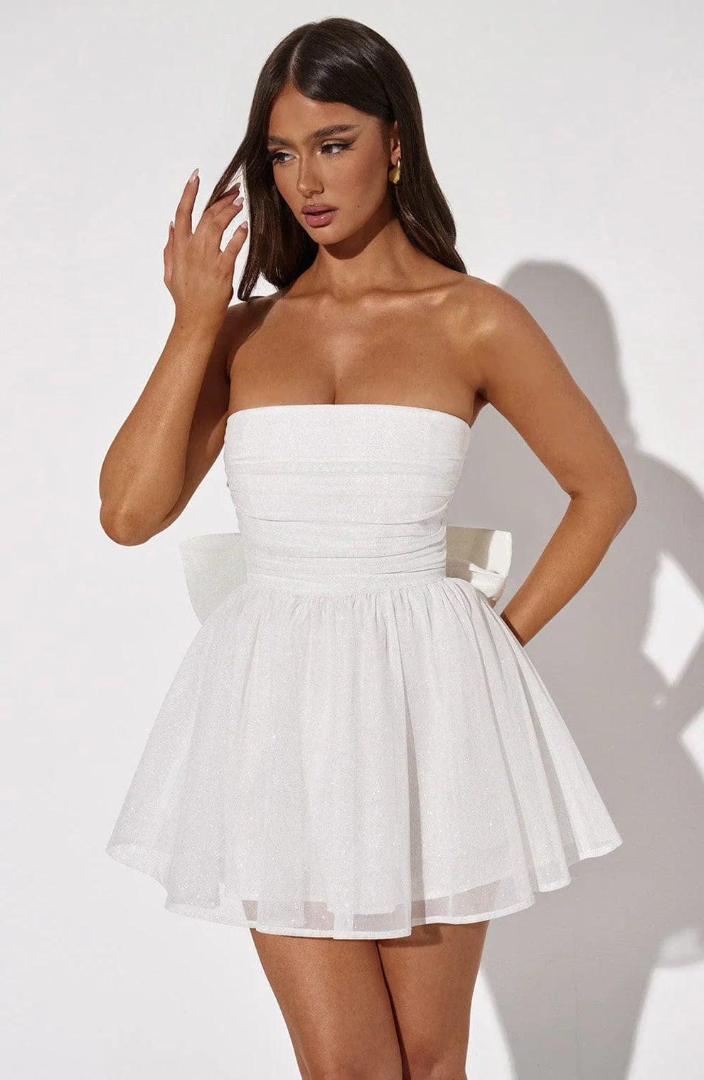 BÉLLEBOUTIQUE Bow Back Mini Dress
