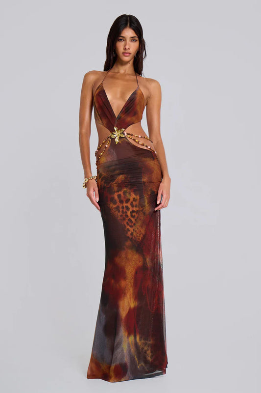 BÉLLEBOUTIQUE Jungle Maxi Dress