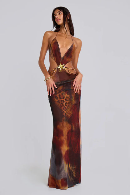 BÉLLEBOUTIQUE Jungle Maxi Dress