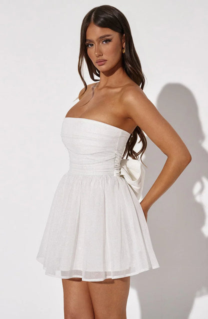 BÉLLEBOUTIQUE Bow Back Mini Dress