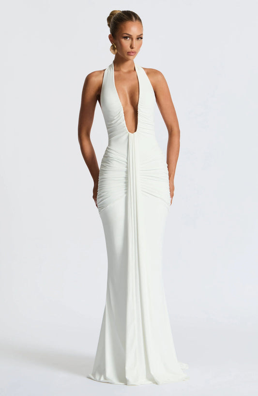 BÉLLEBOUTIQUE Draped Jersey Maxi Dress