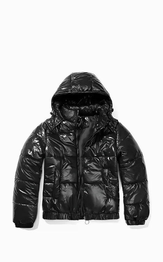 BLACK VELVET PUFFER JACKET