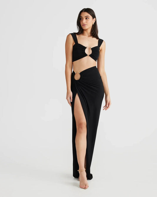 BÉLLEBOUTIQUE Cut Out Maxi Dress
