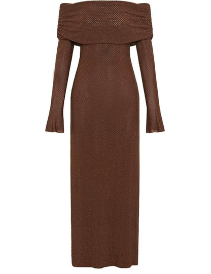 Französisches Maxi Glitzer Kleid